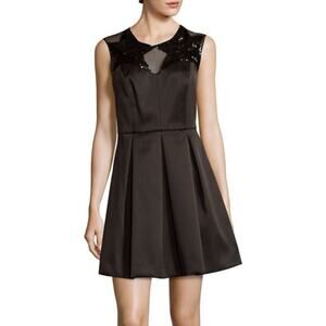 🤍 Sandro Paris Rosette Little Black Dress - Black Tie - Size 3 / Medium / 6/8